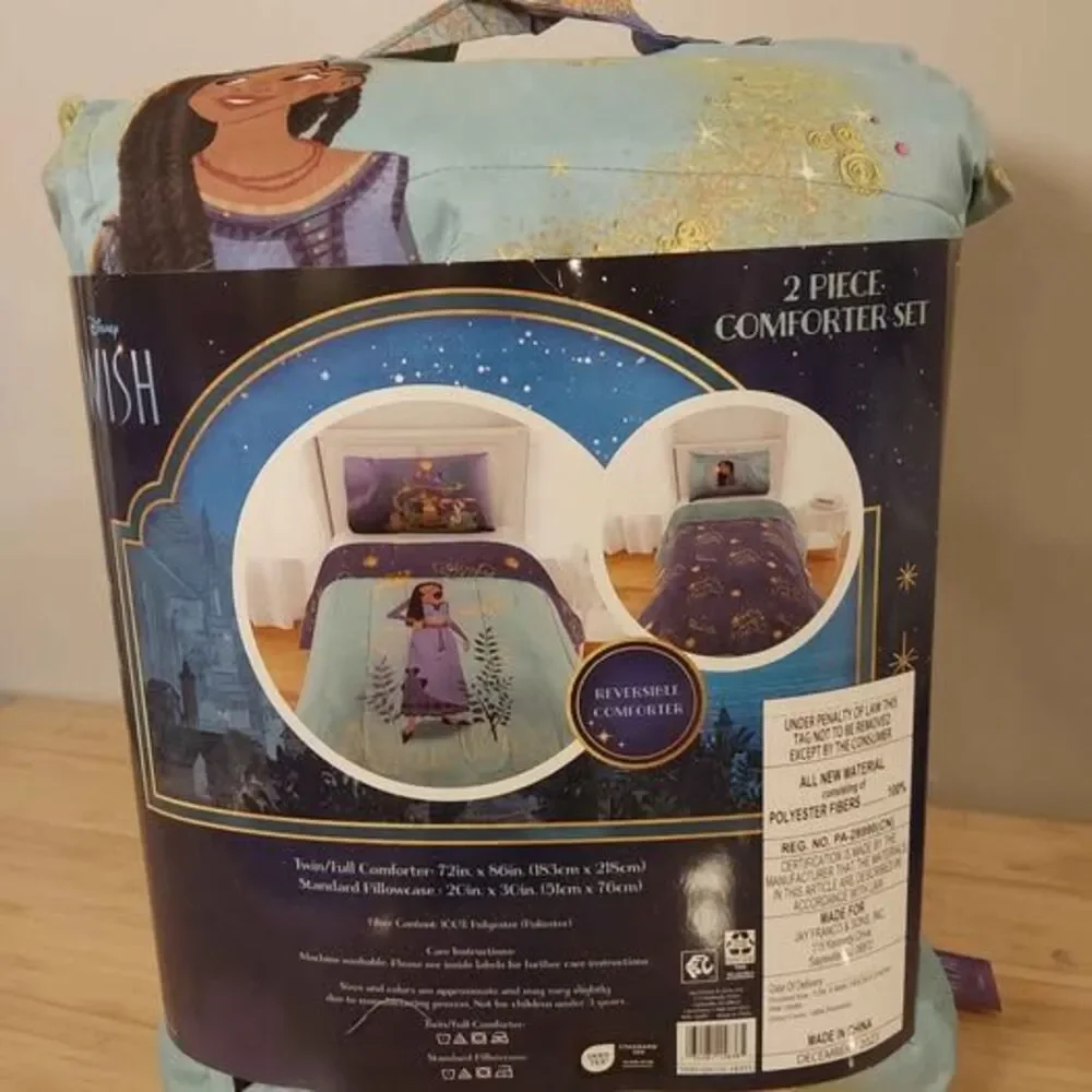 NEW- 2pcs SET- Comforter and pillowcase -WISH- SHINE ON STAR- TWIN/FULL